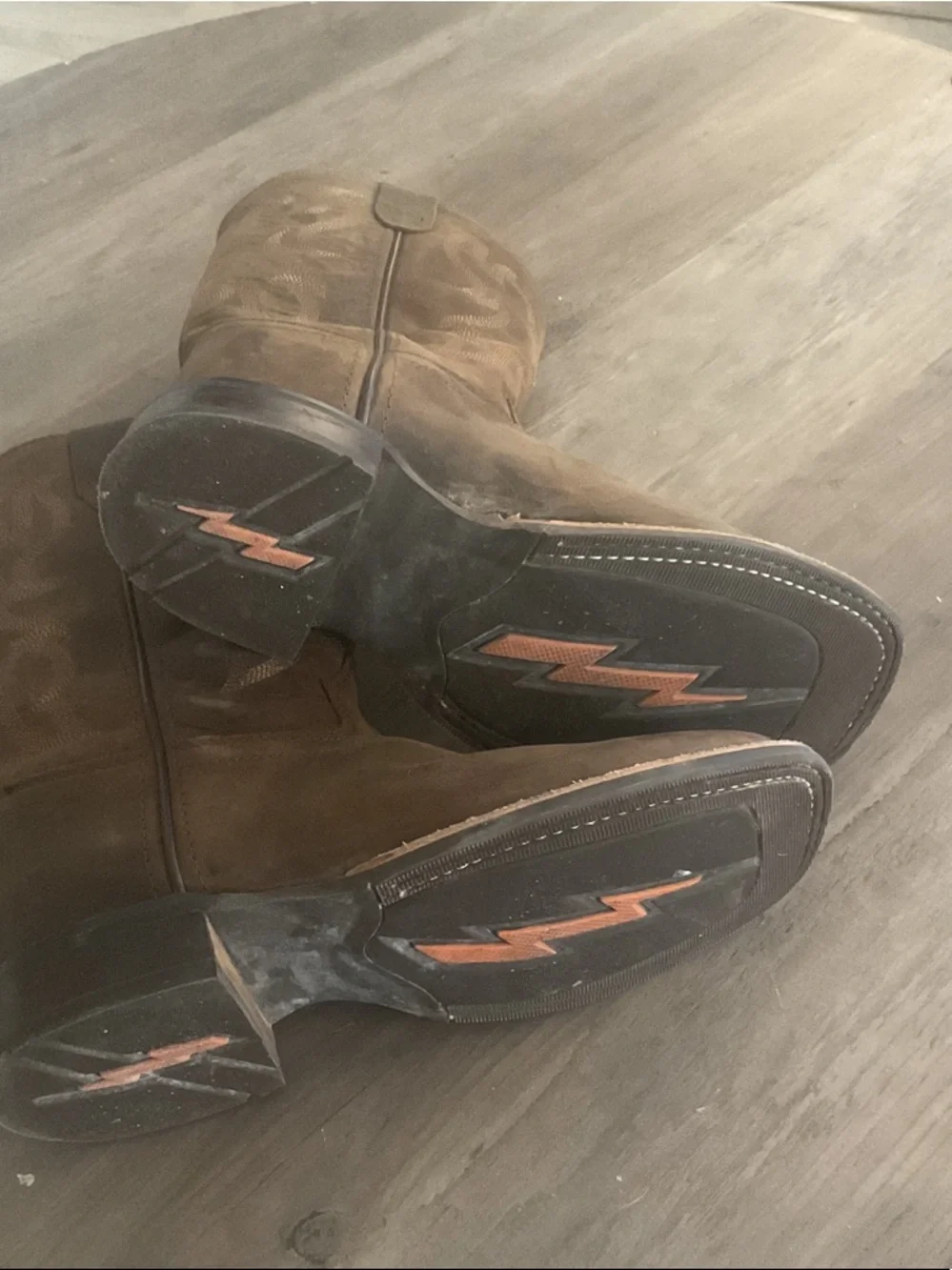Kids Brown Suede Western Pull-On Cowboy Boots